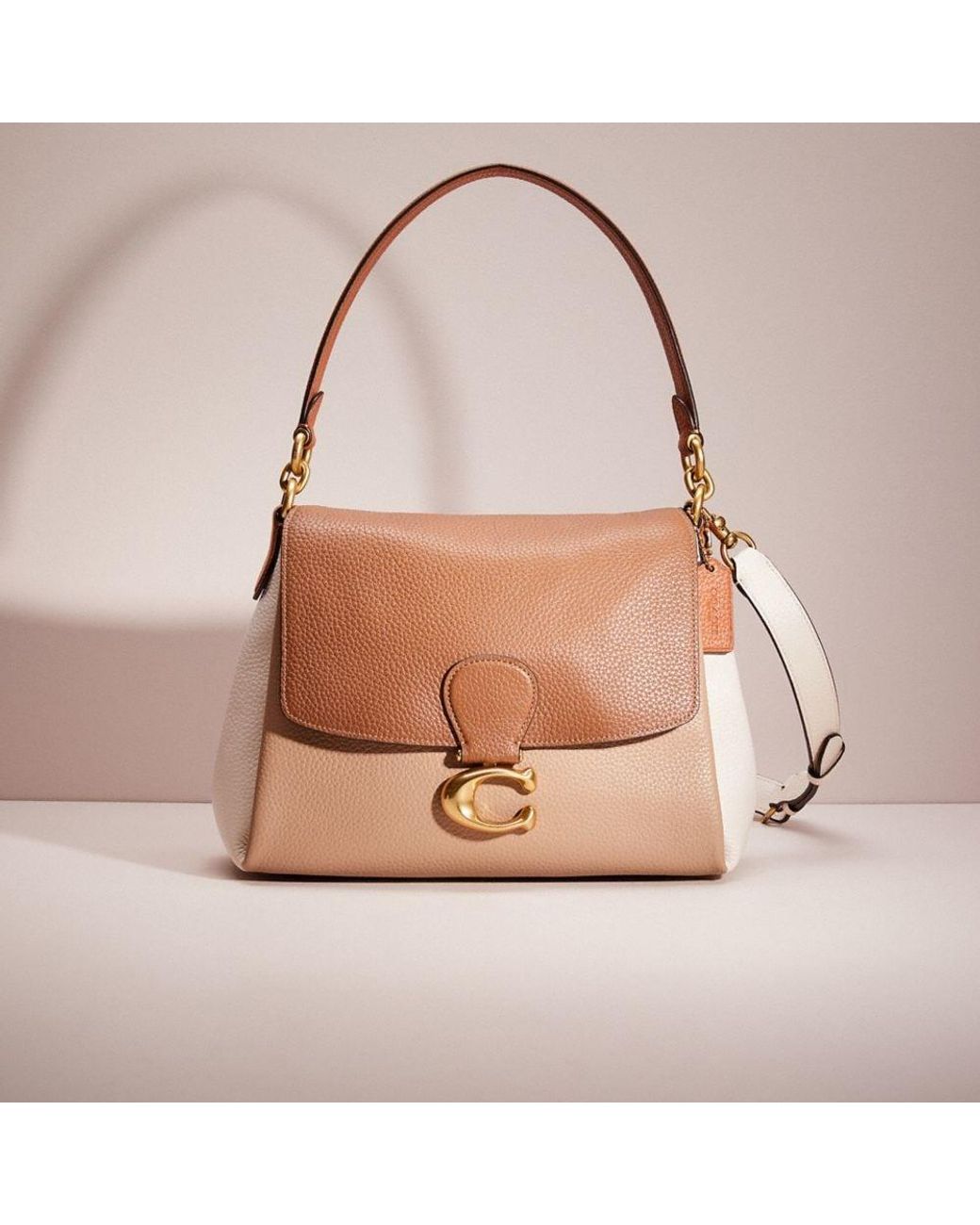 COACH Leather Restored May Shoulder Bag In Colorblock in Natural Lyst