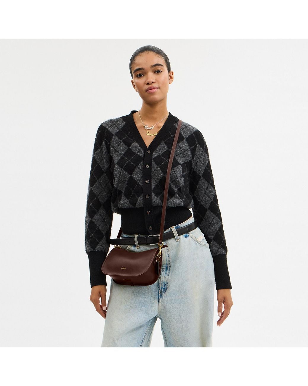 COACH Brown Natural Grain Leather Waverly Bag