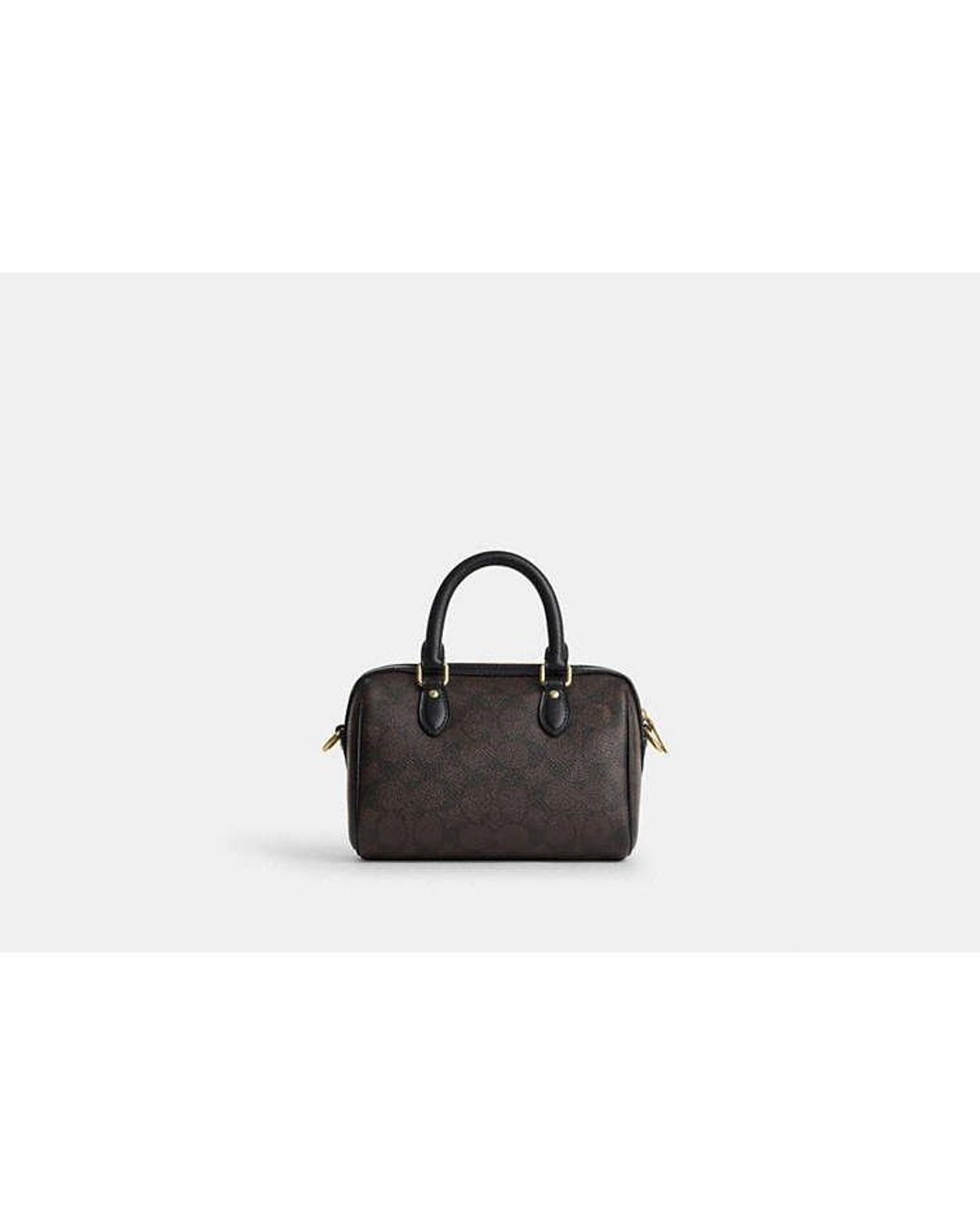 COACH Black Mini Rowan Crossbody Bag In Signature Canvas