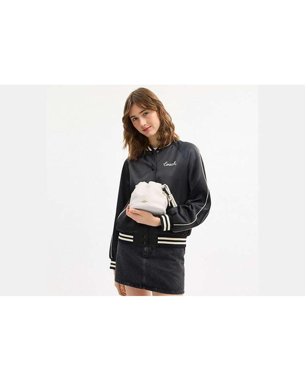 COACH Black Faye Mini Drawstring Bag