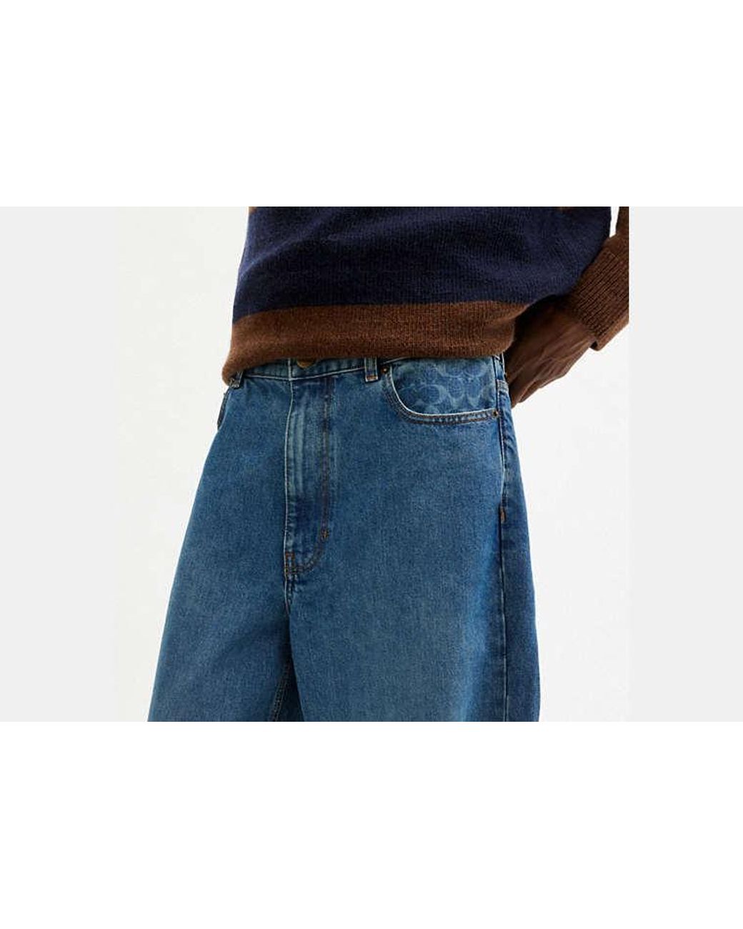 COACH Blue Baggy Denim Jeans for men