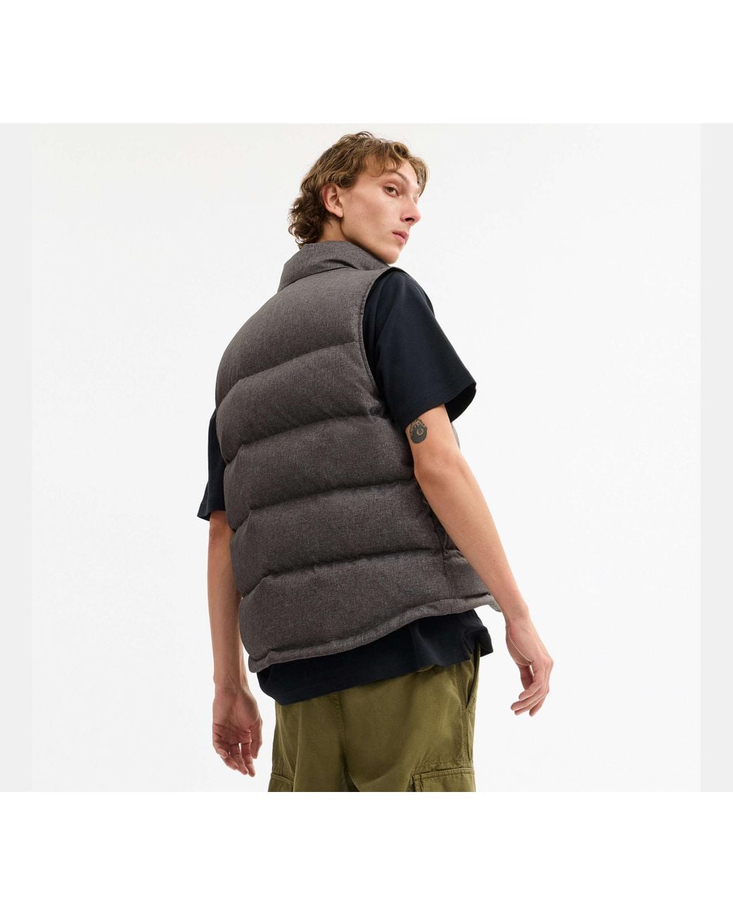 COACH Black Solid Down Vest for men