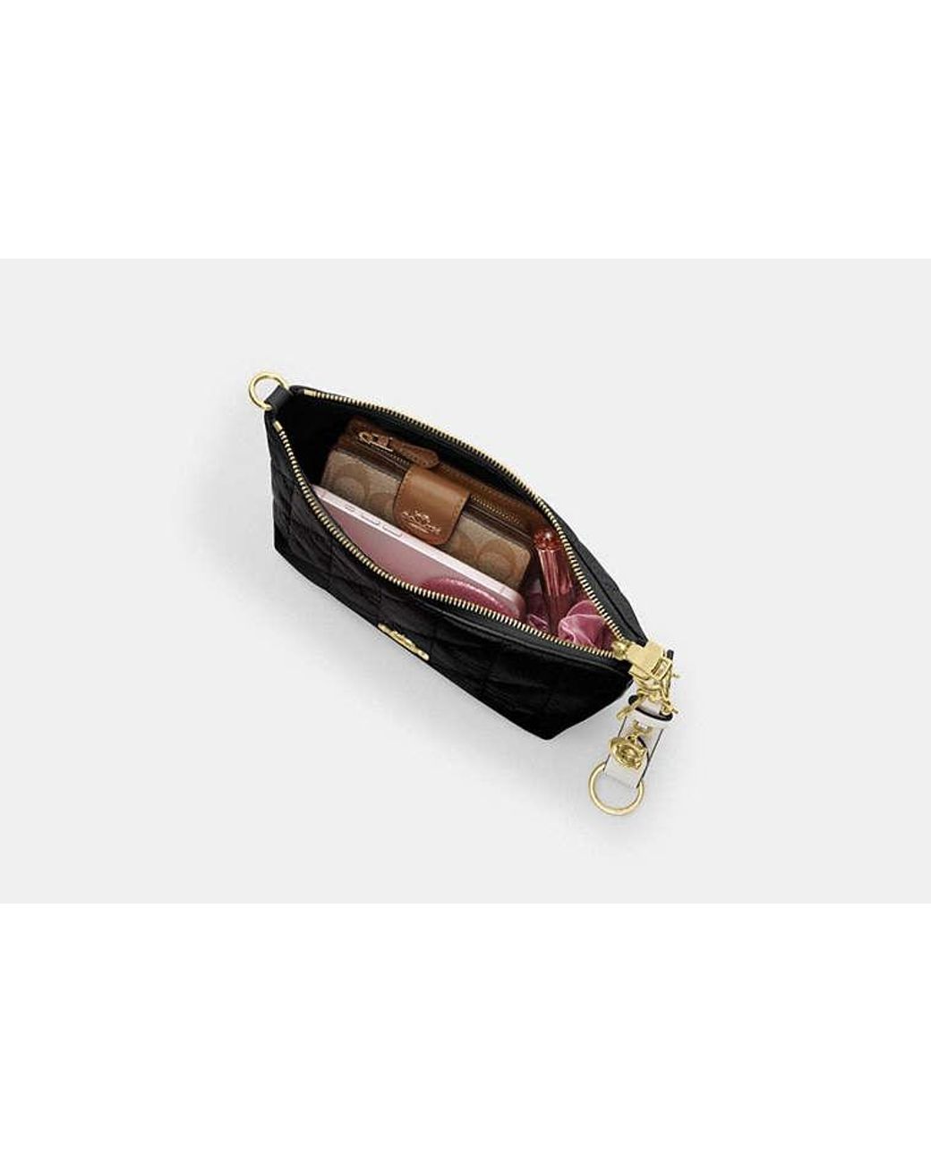 COACH Black Caitlin Shoulder Bag With Quilting