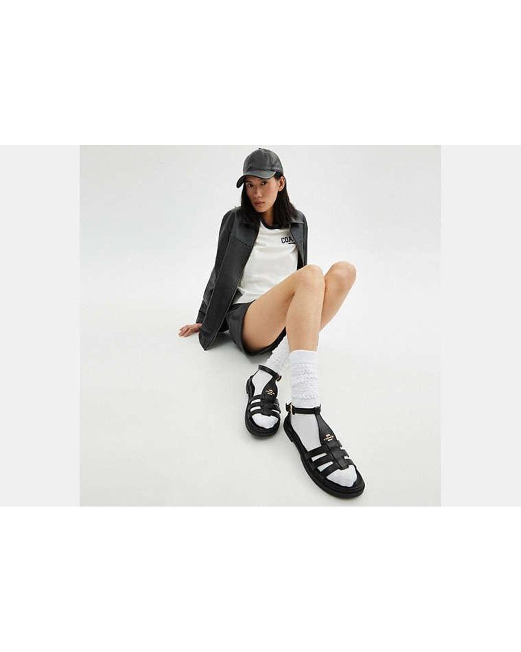 COACH Black Franny Sandal