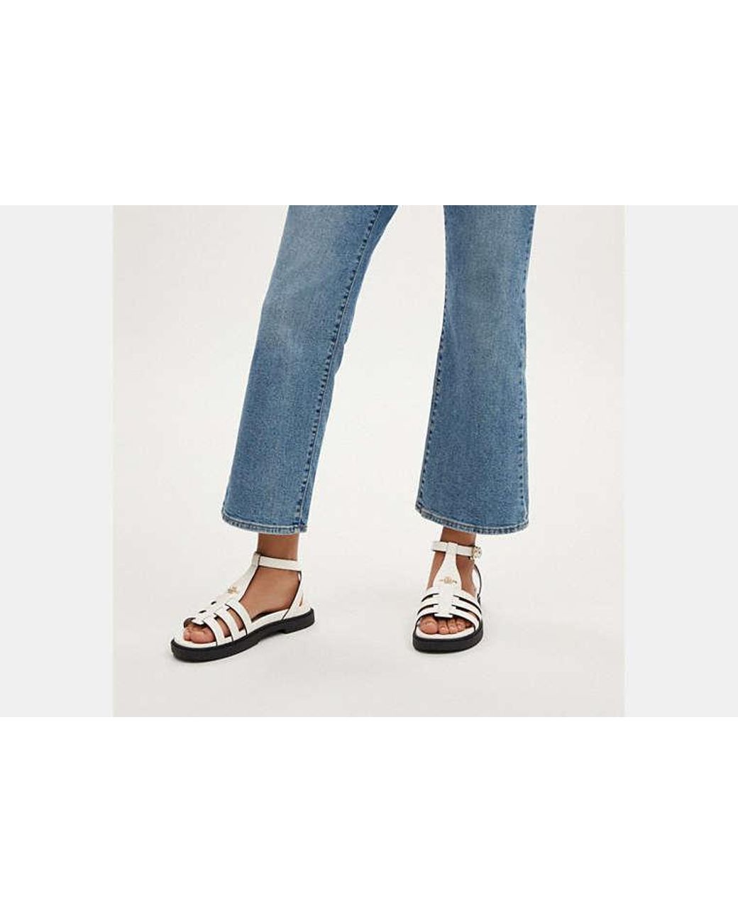 COACH Franny Sandal in Black | Lyst