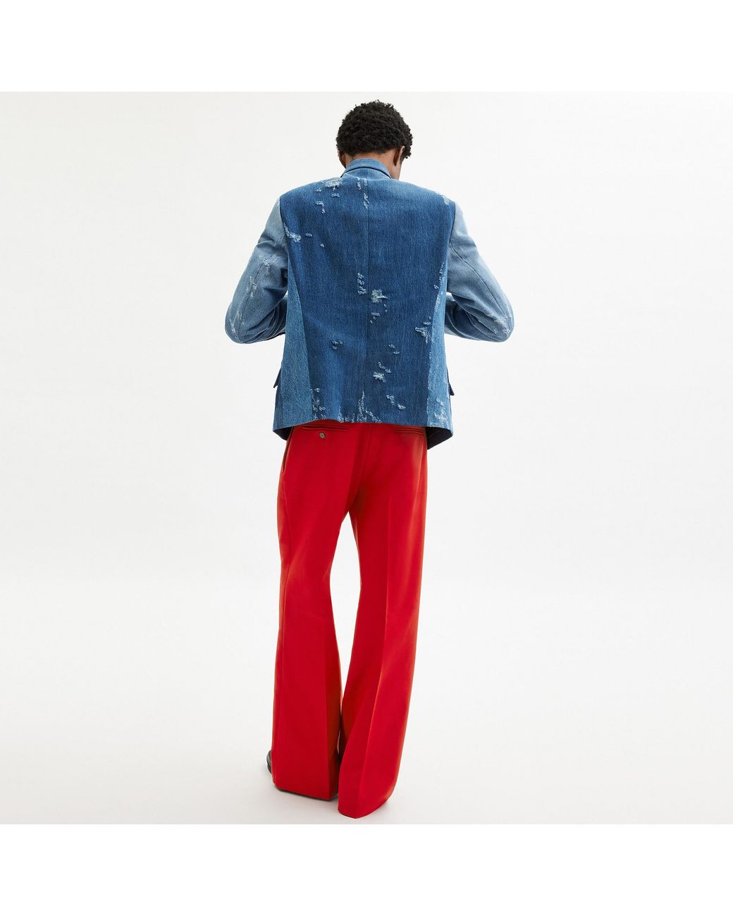 COACH Red Solid Flare Trousers for men
