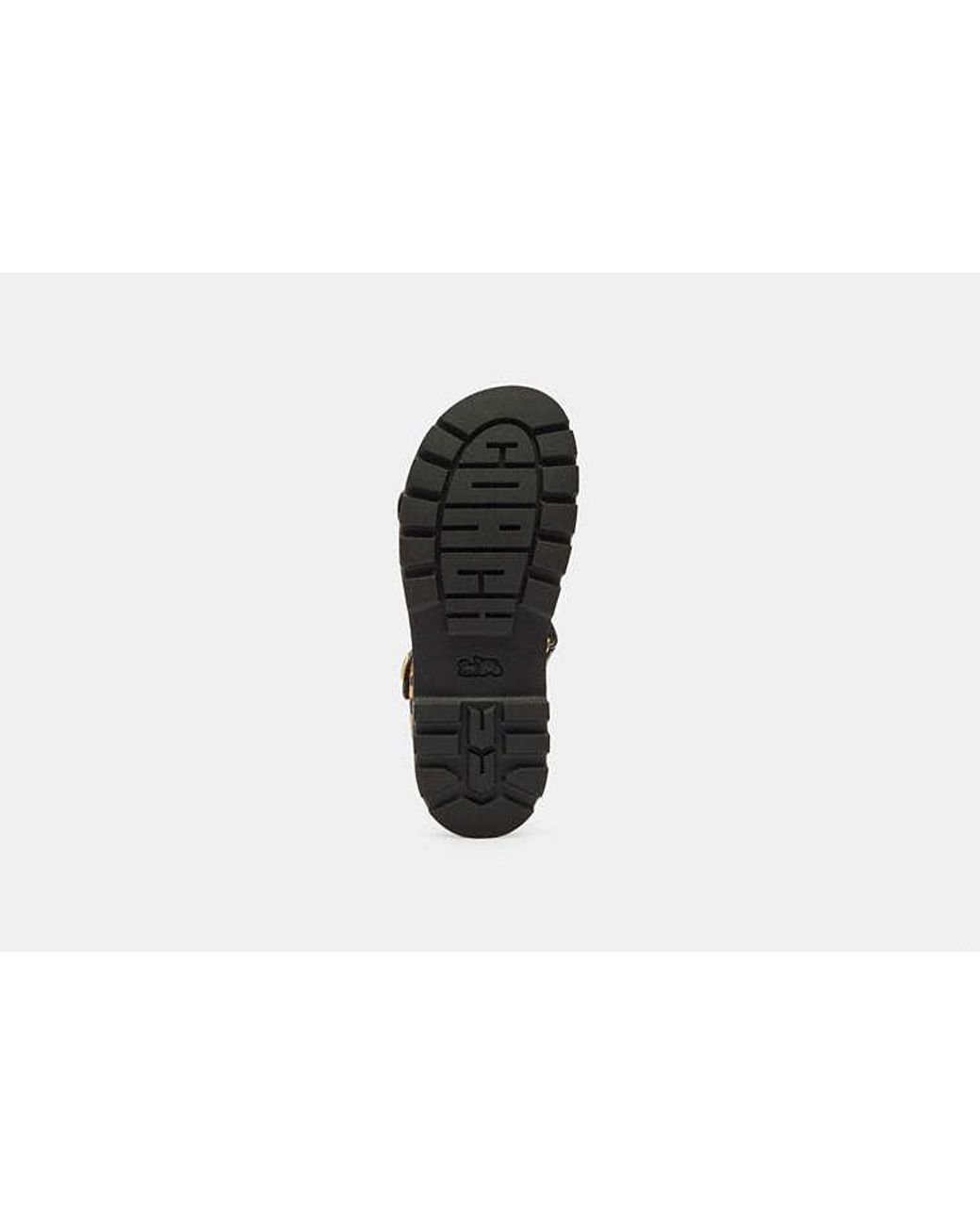 COACH Black Brynn Sandal Print Flat