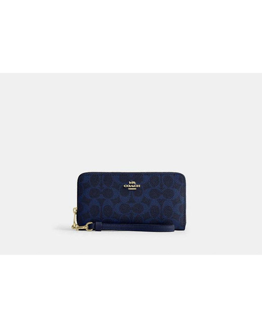 COACH Blue Long Zip Around Wallet