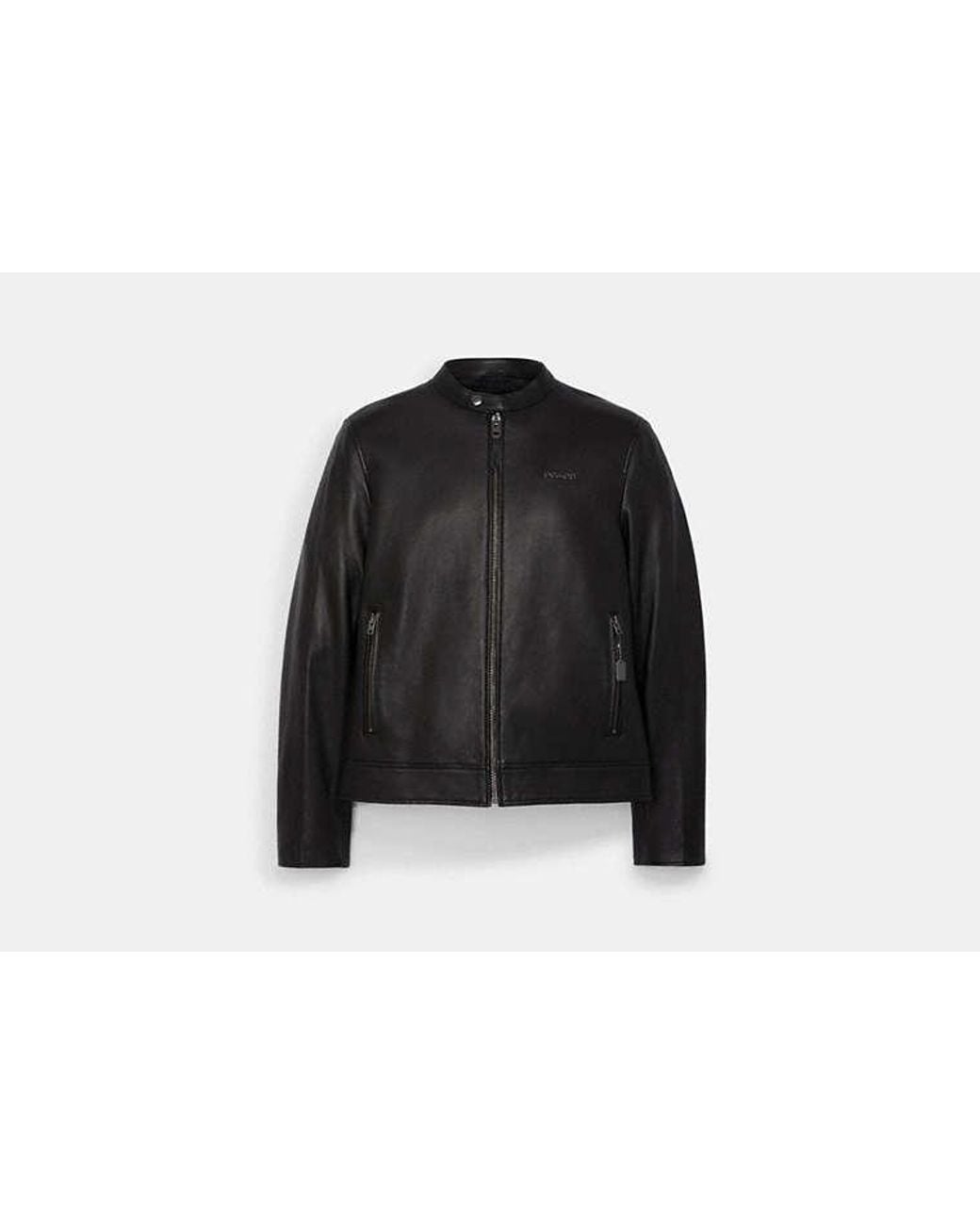 COACH Black Leather Racer for men