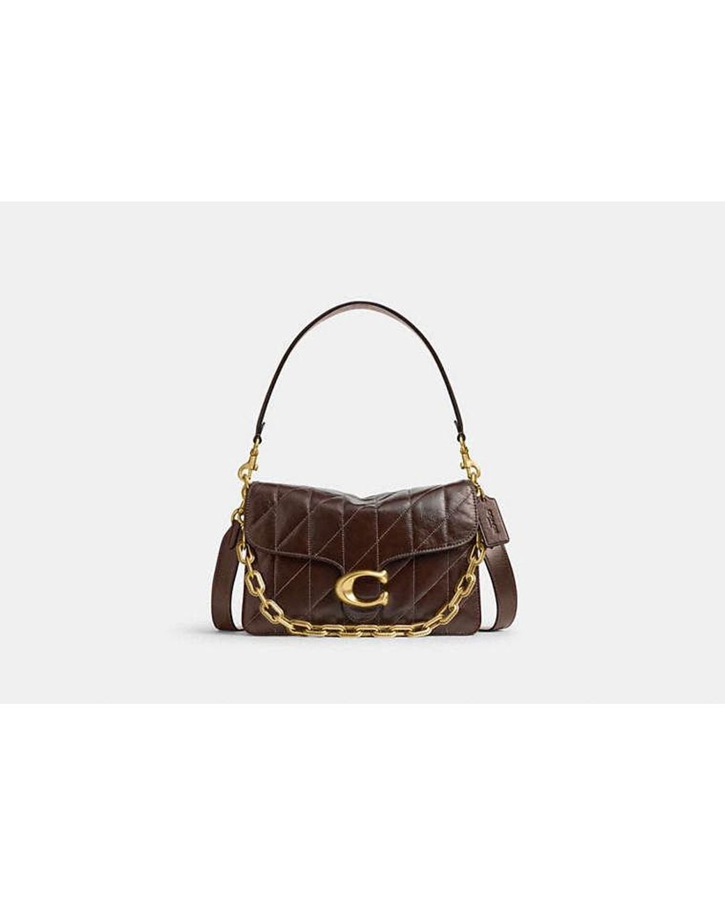 COACH Black Chain Tabby Shoulder Bag With Quilting
