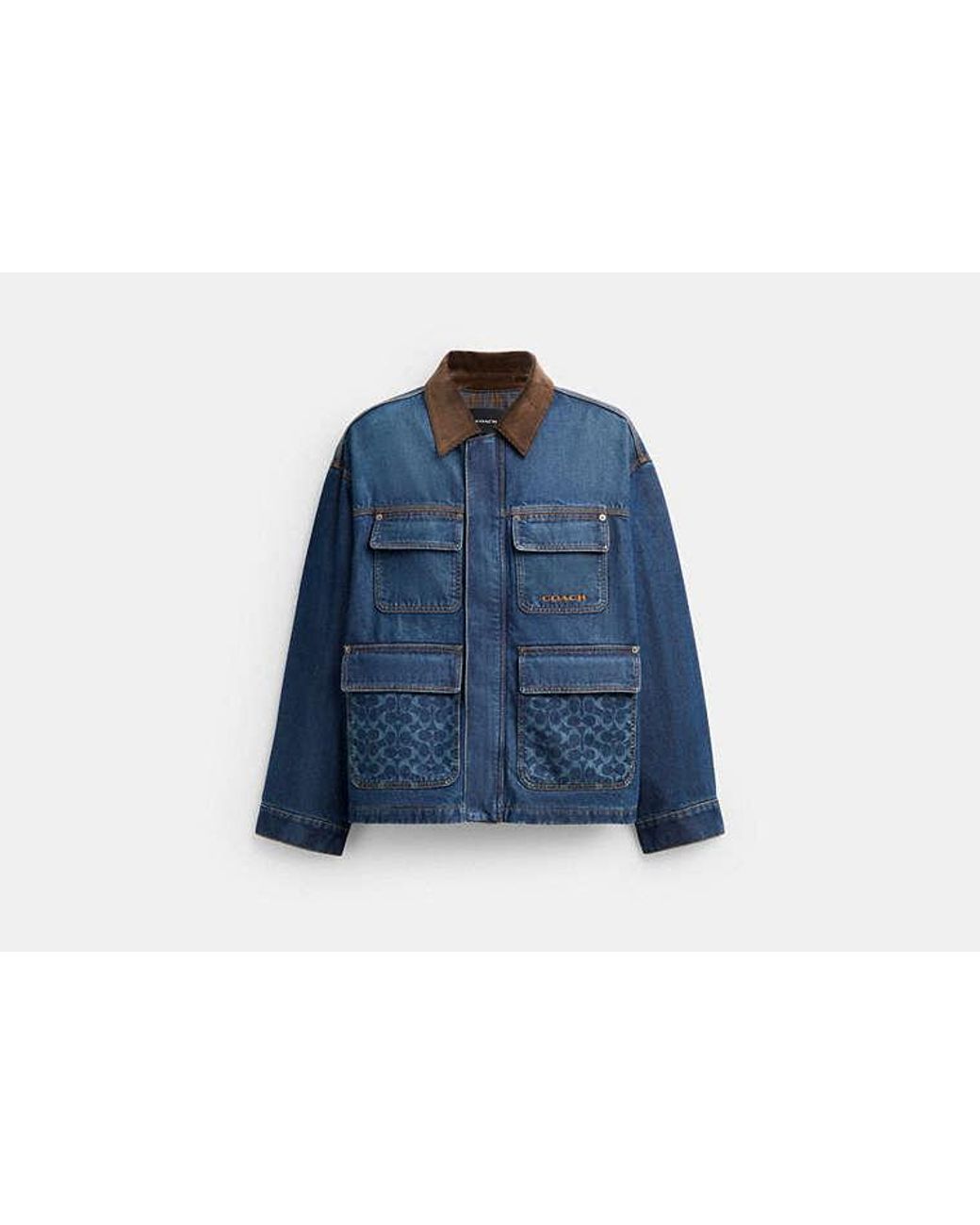 COACH Blue Denim Chore Coat With Flannel Lining for men