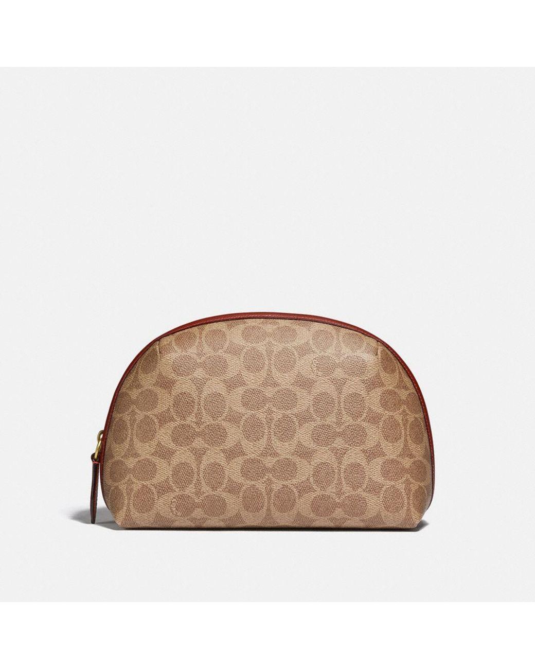 COACH Julienne Cosmetic Case 22 In Signature Canvas in Brown | Lyst