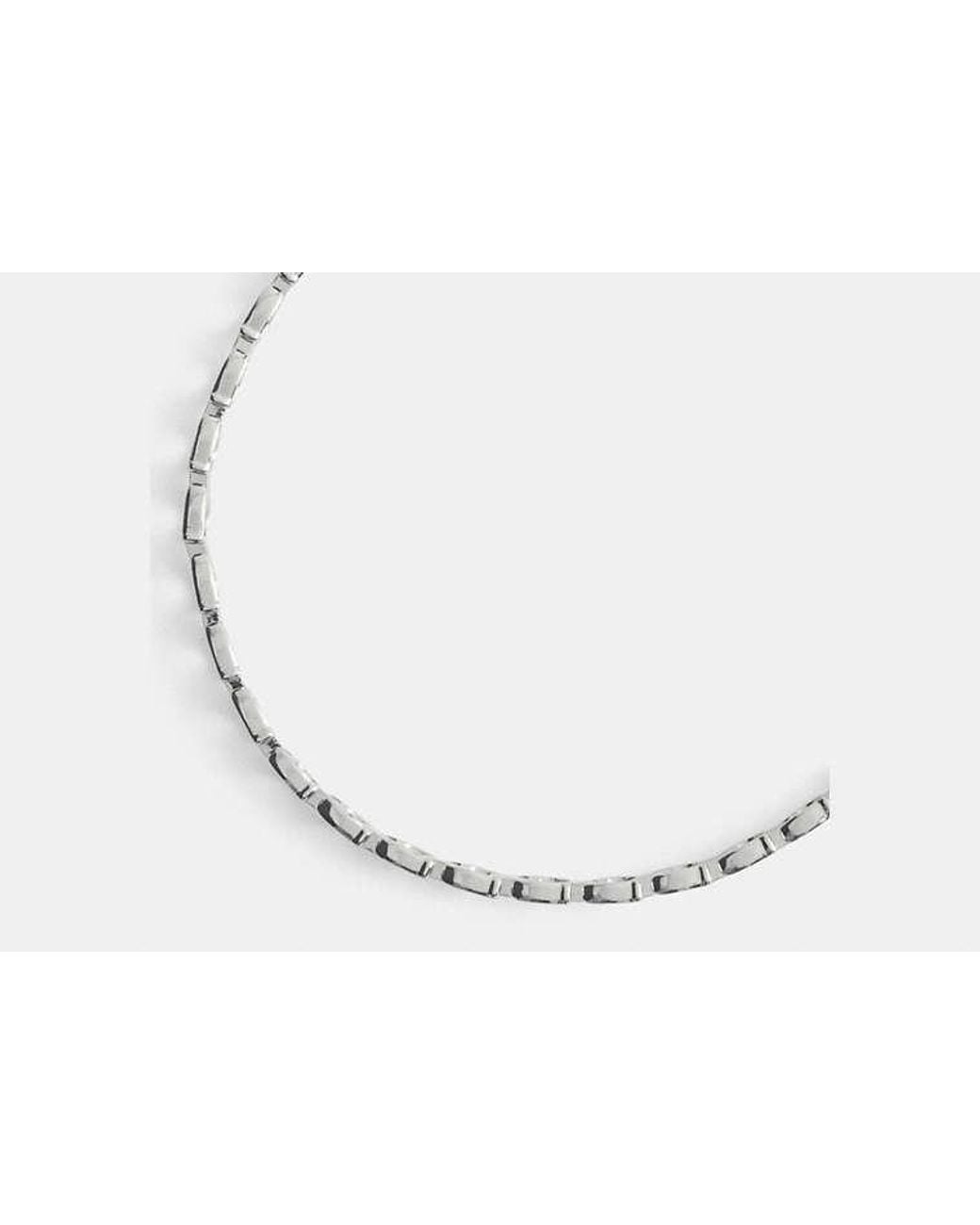 COACH Black Beveled Signature Link Chain Bracelet