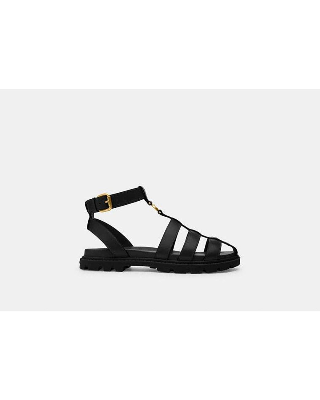 COACH Black Sculpted C Fisherman Sandal