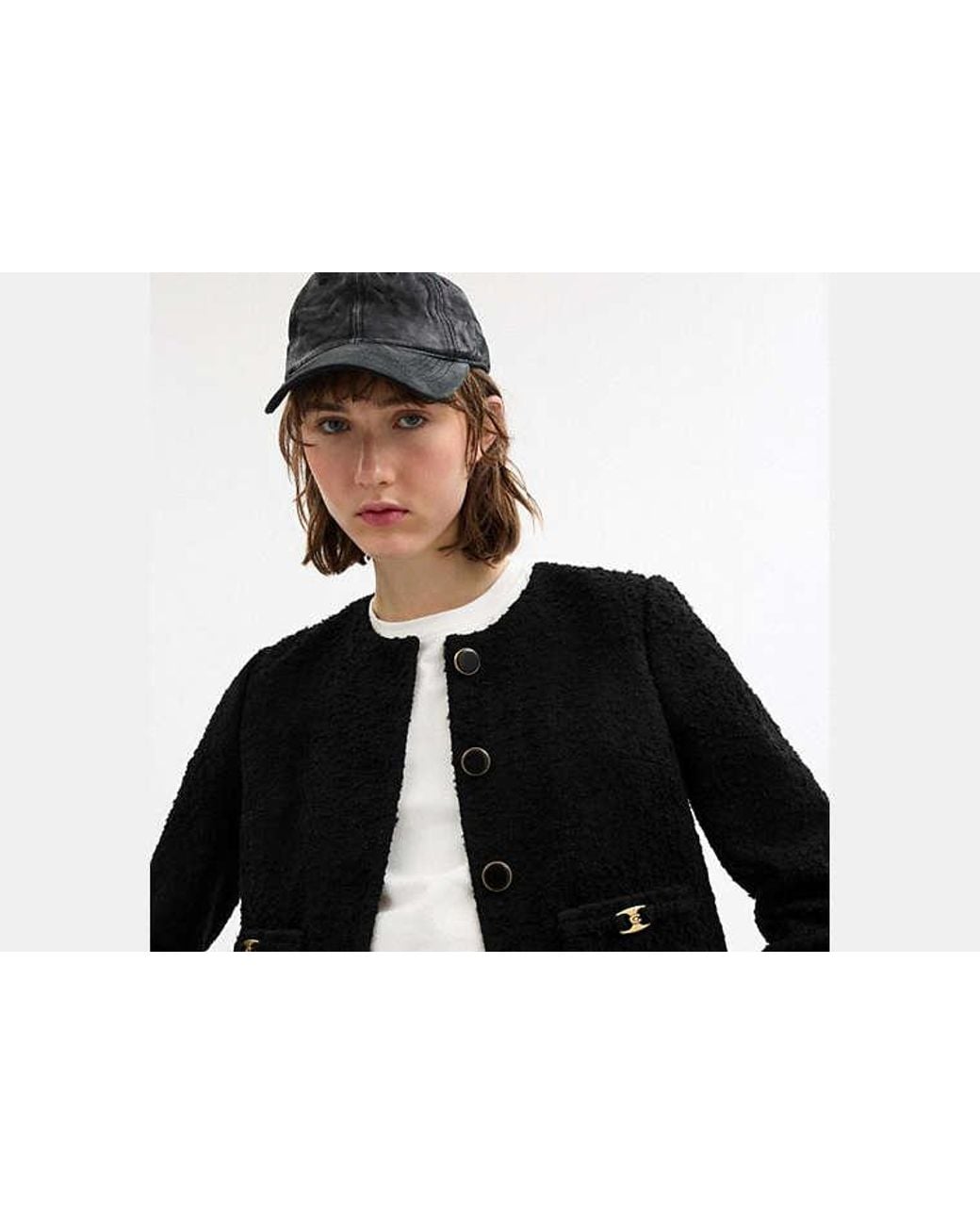 COACH Black Heritage C Boucle Jacket
