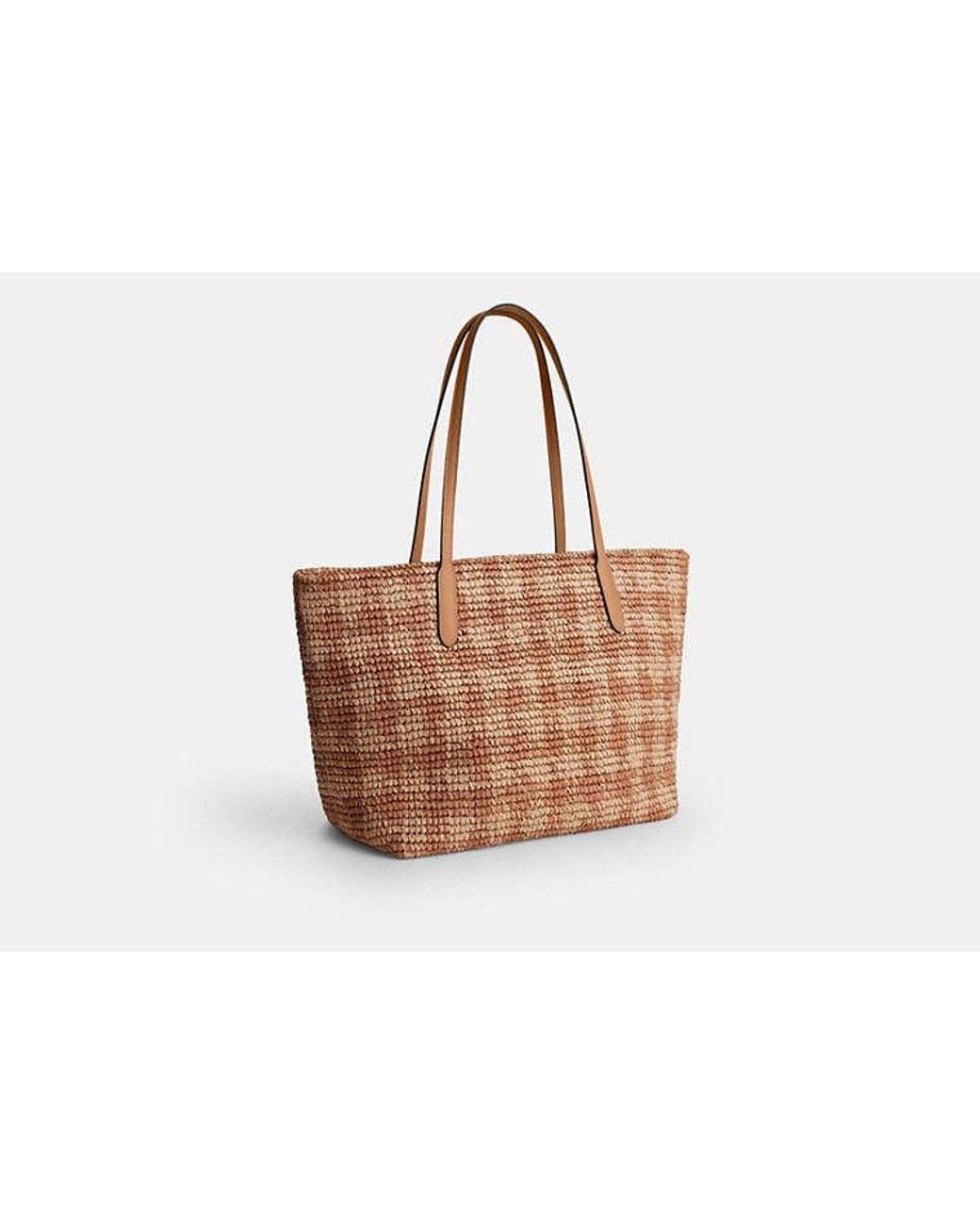 COACH Black City Tote Bag With Gingham Print