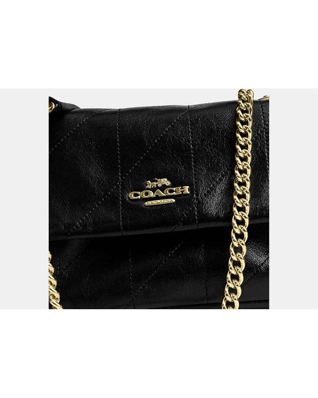 COACH Black Elodie Crossbody Bag 18 With Quilting