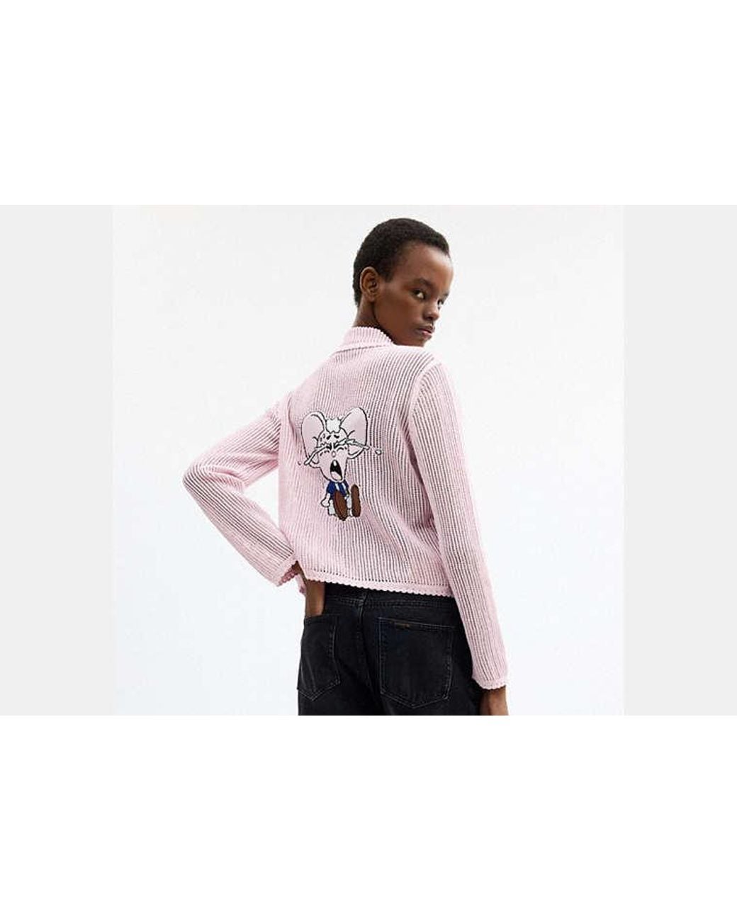 COACH Black Brain Dead Kachi Mouse Cardigan