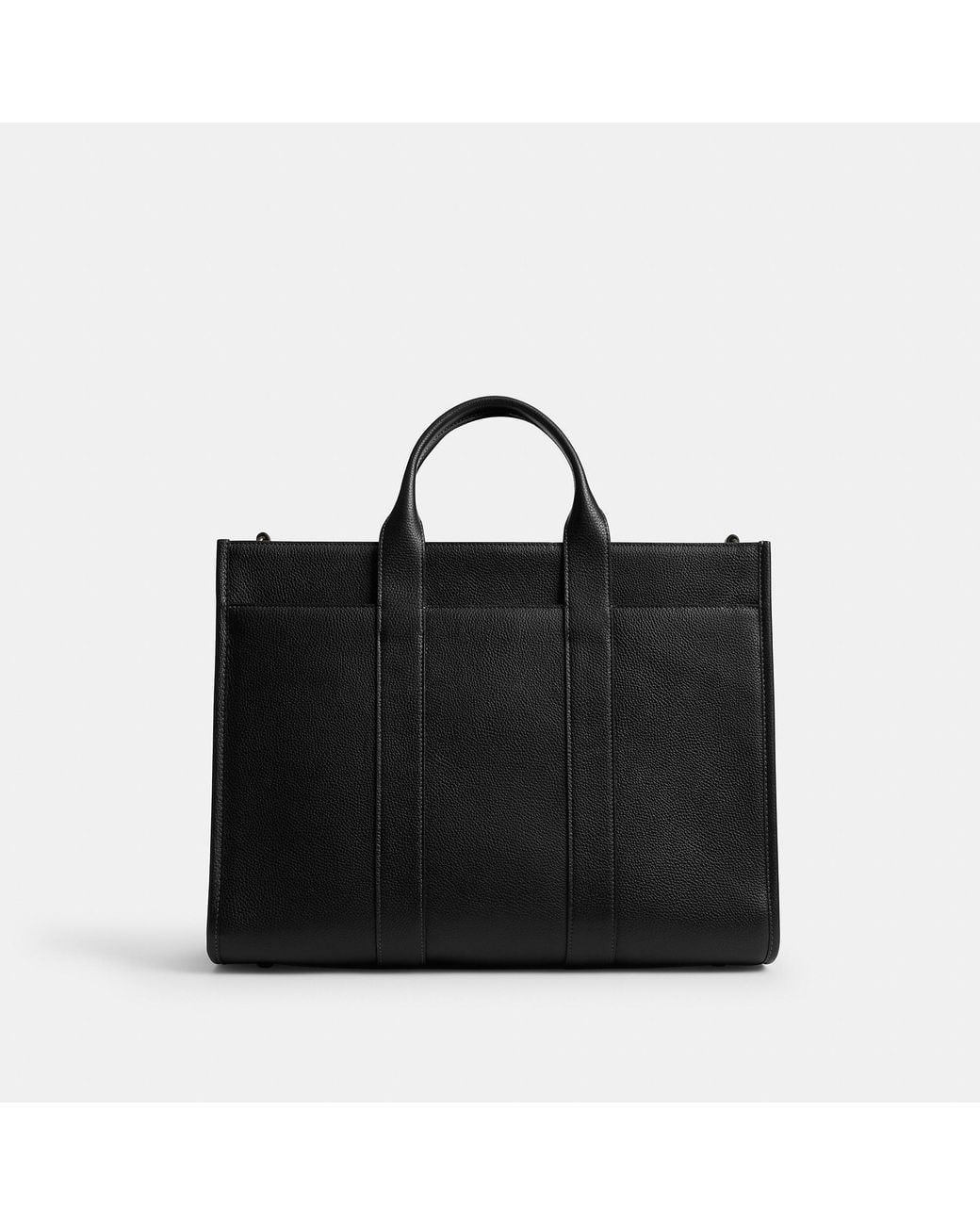COACH Black Wesley Tote In Maxi Signature Leather for men