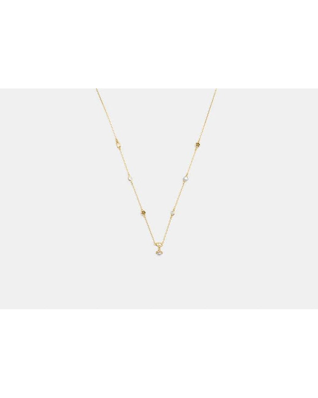 COACH Black Pearl Charm Necklace