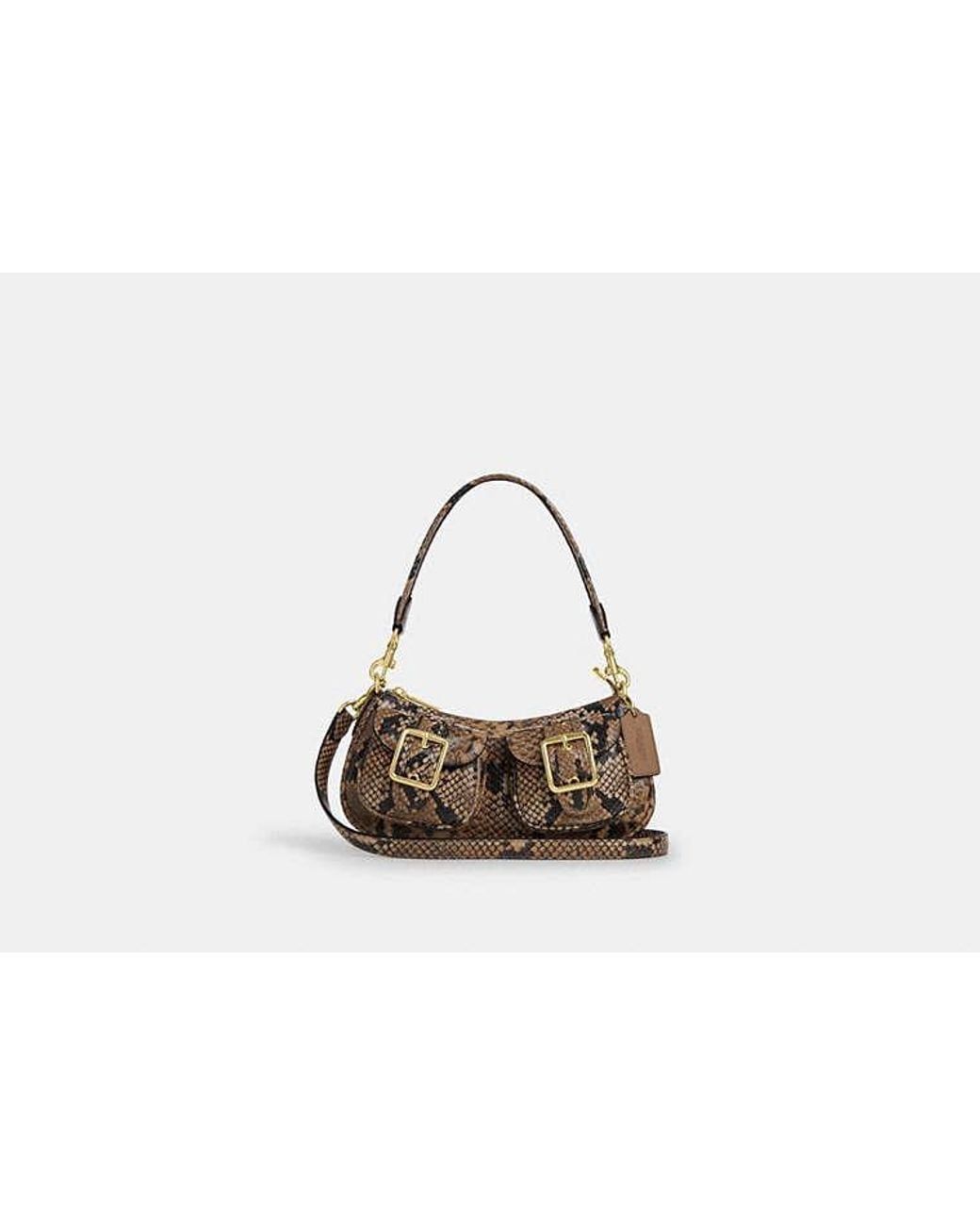 COACH Ashton Bag With Snake Print in Black | Lyst