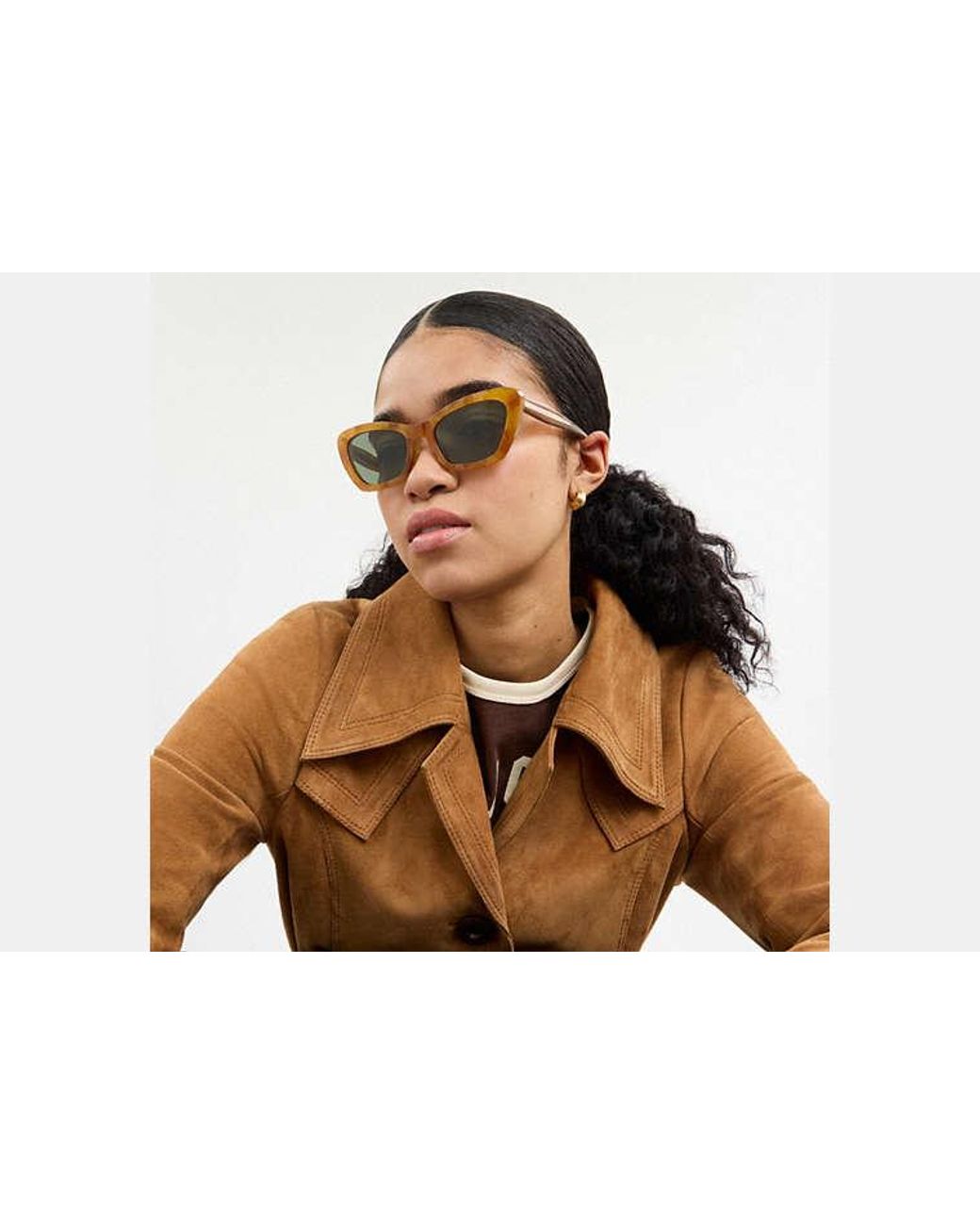 COACH Black Wire Cat Eye Sunglasses