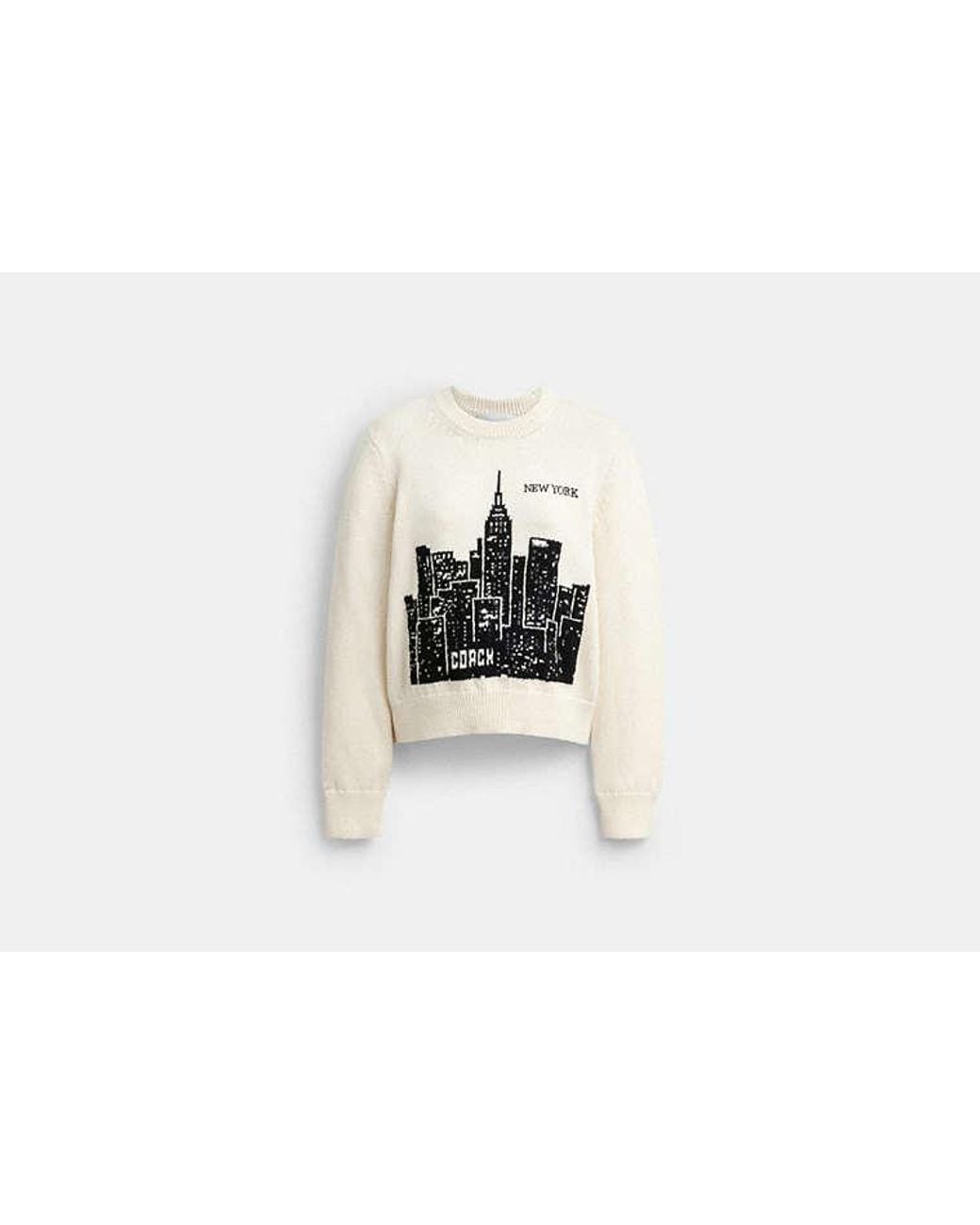 COACH Black Postcard Crewneck Sweater