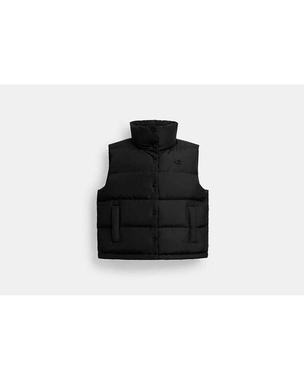 COACH Black Puffer Jacket Vest