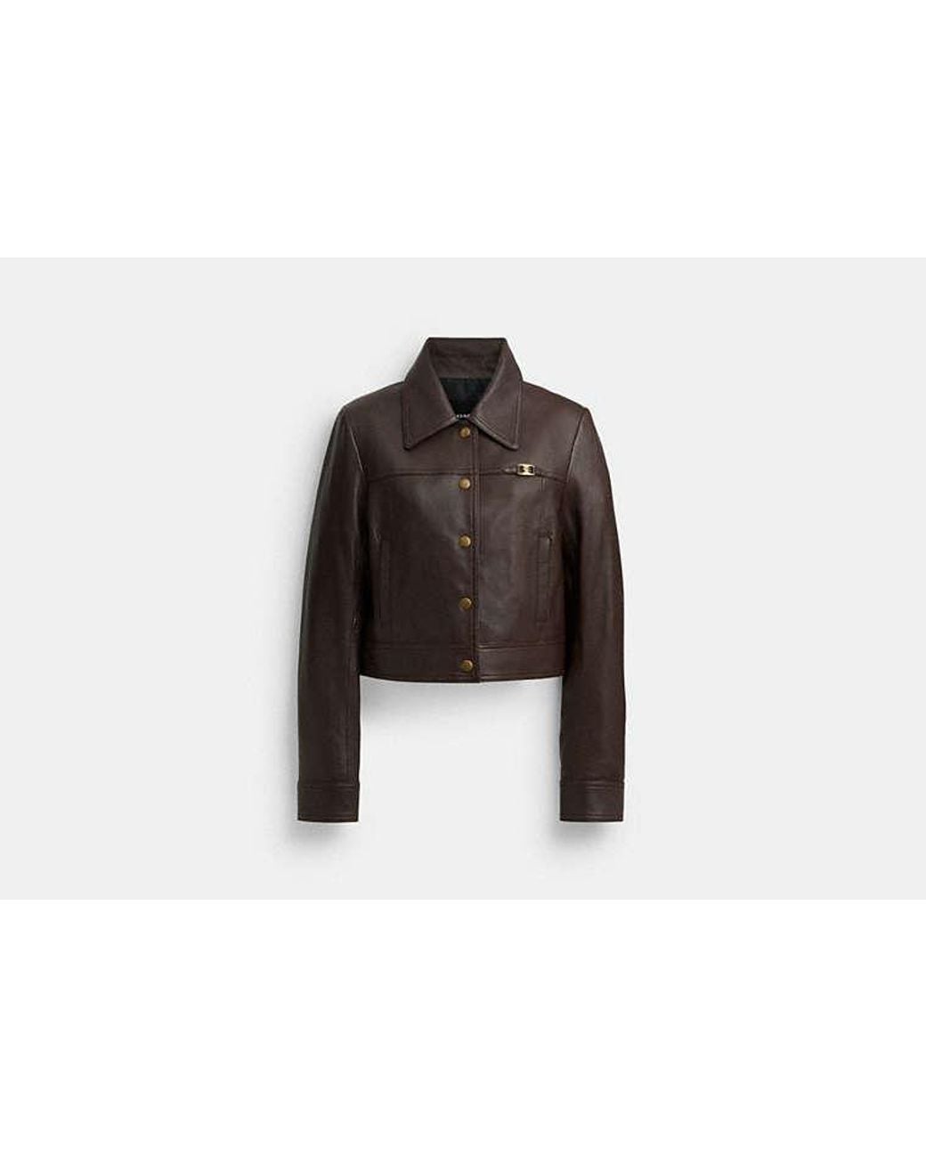 COACH Black Heritage C Snap Front Shrunken Jacket