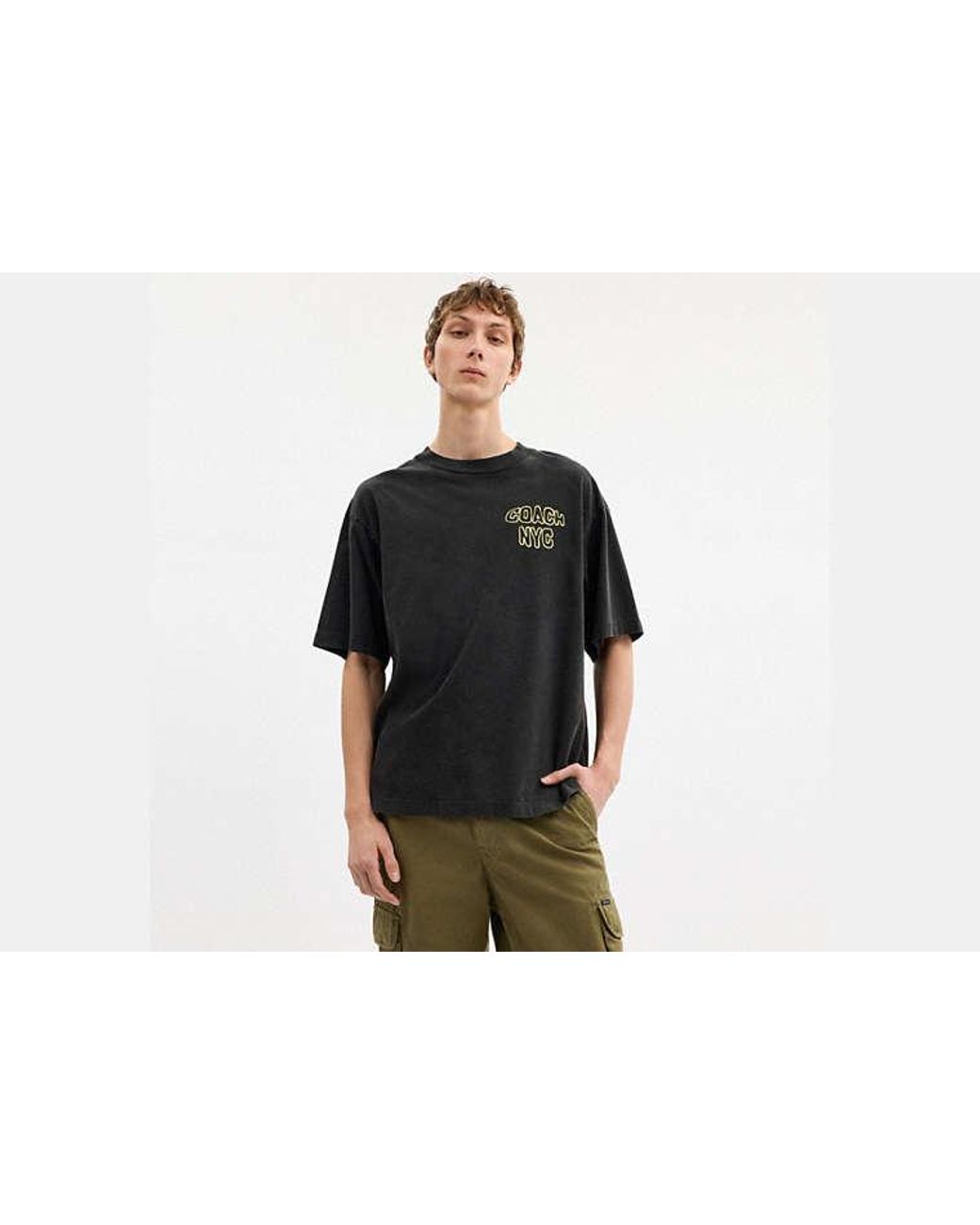COACH Black Lemon Relaxed T-Shirt for men