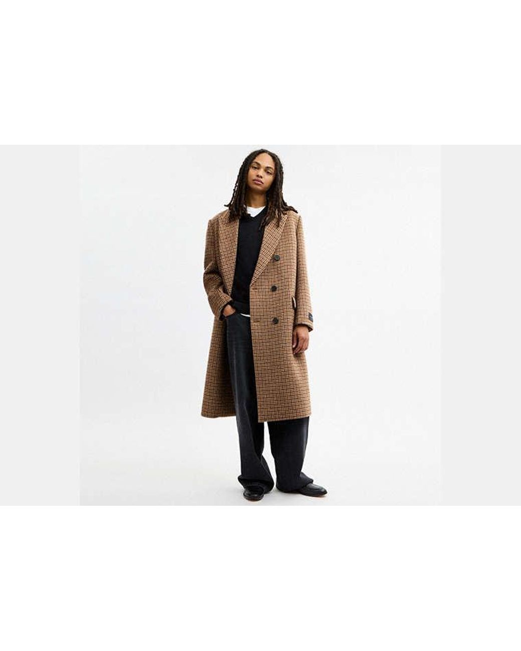 COACH Black Wool Topcoat for men