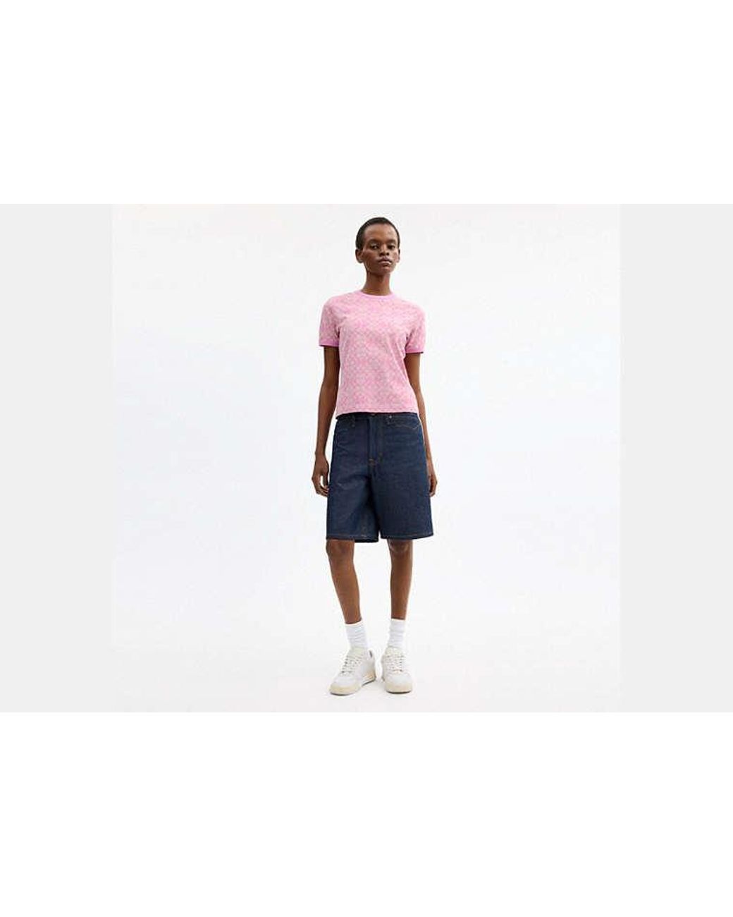 COACH Pink Brain Dead Signature Ringer T-Shirt