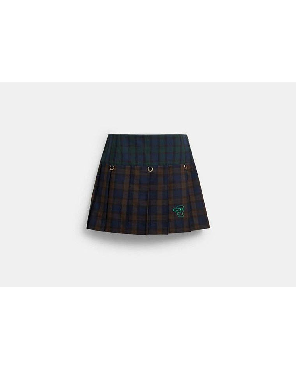 COACH Black Brain Dead Mini Plaid Pleated Skirt