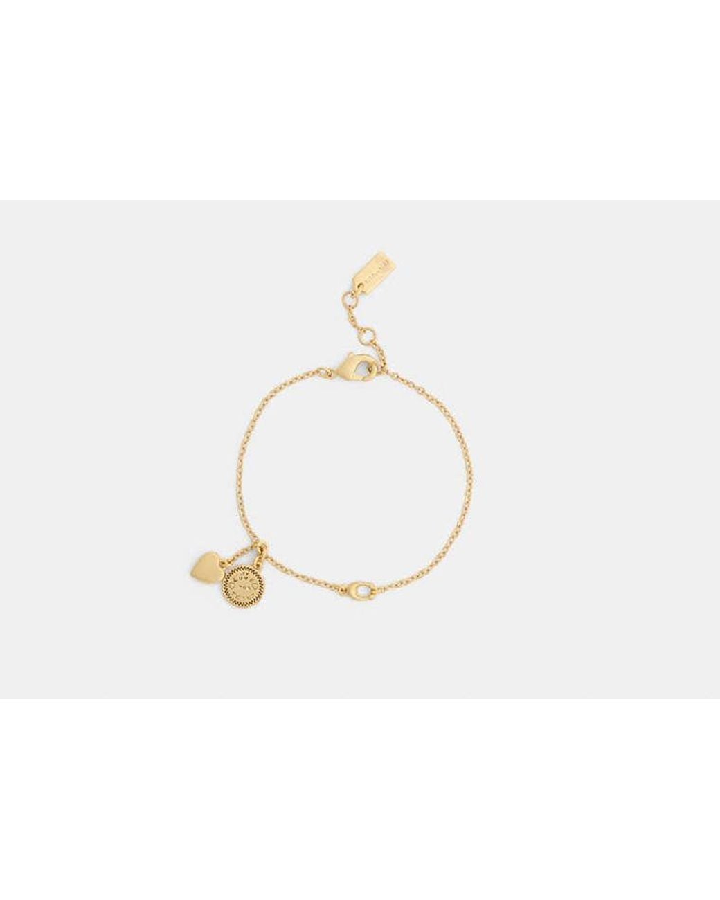 COACH Black Heart And Coin Linear Bracelet