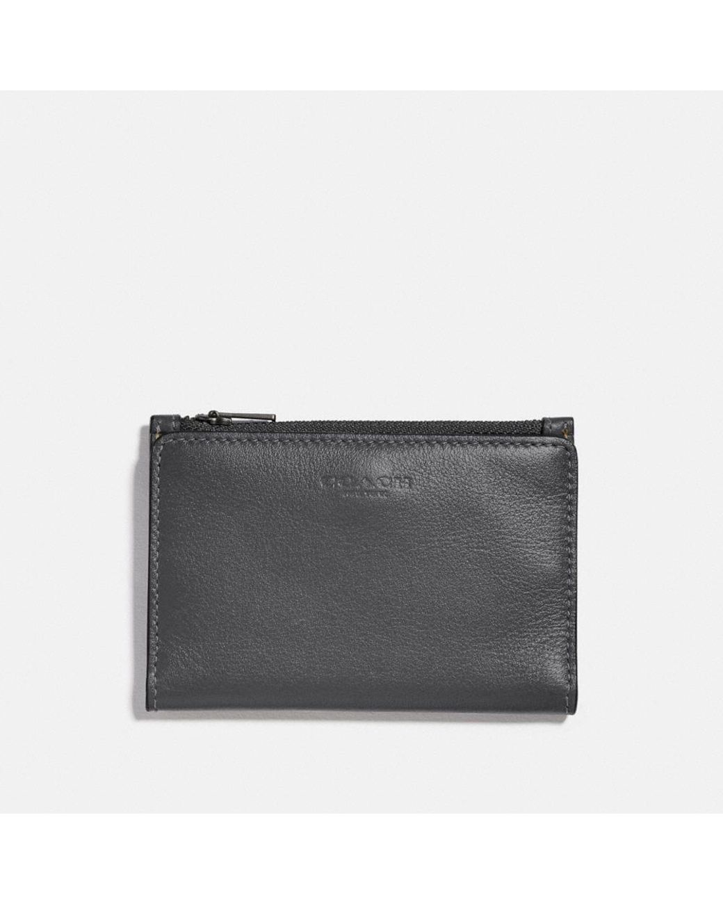 COACH Bifold Zip Card Case in Gray for Men