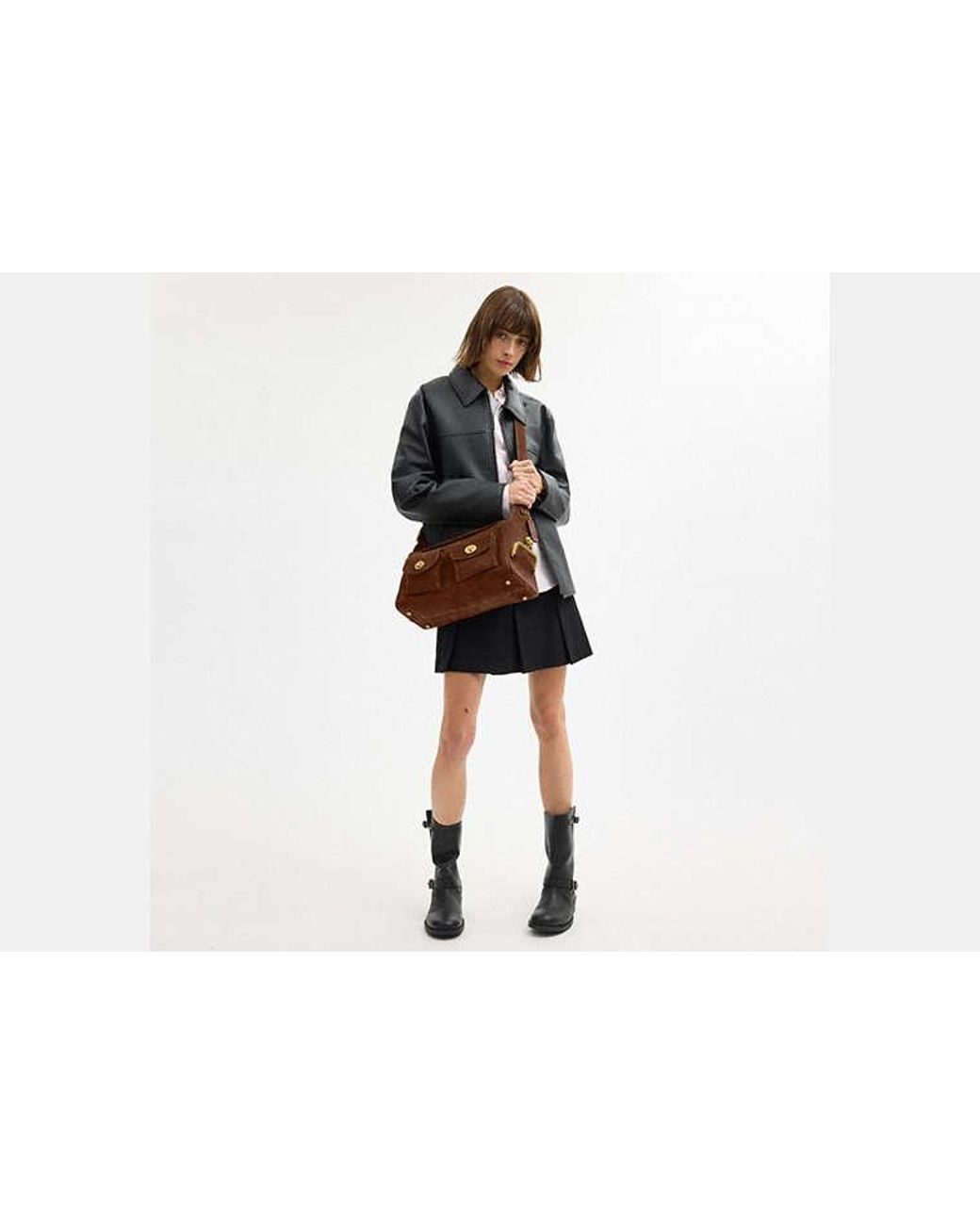 COACH Black Turnlock Haversack Bag