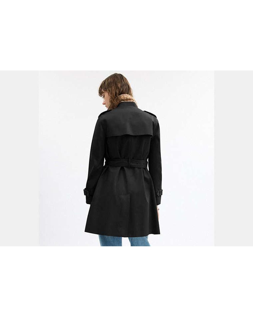 COACH Black Mid Trench
