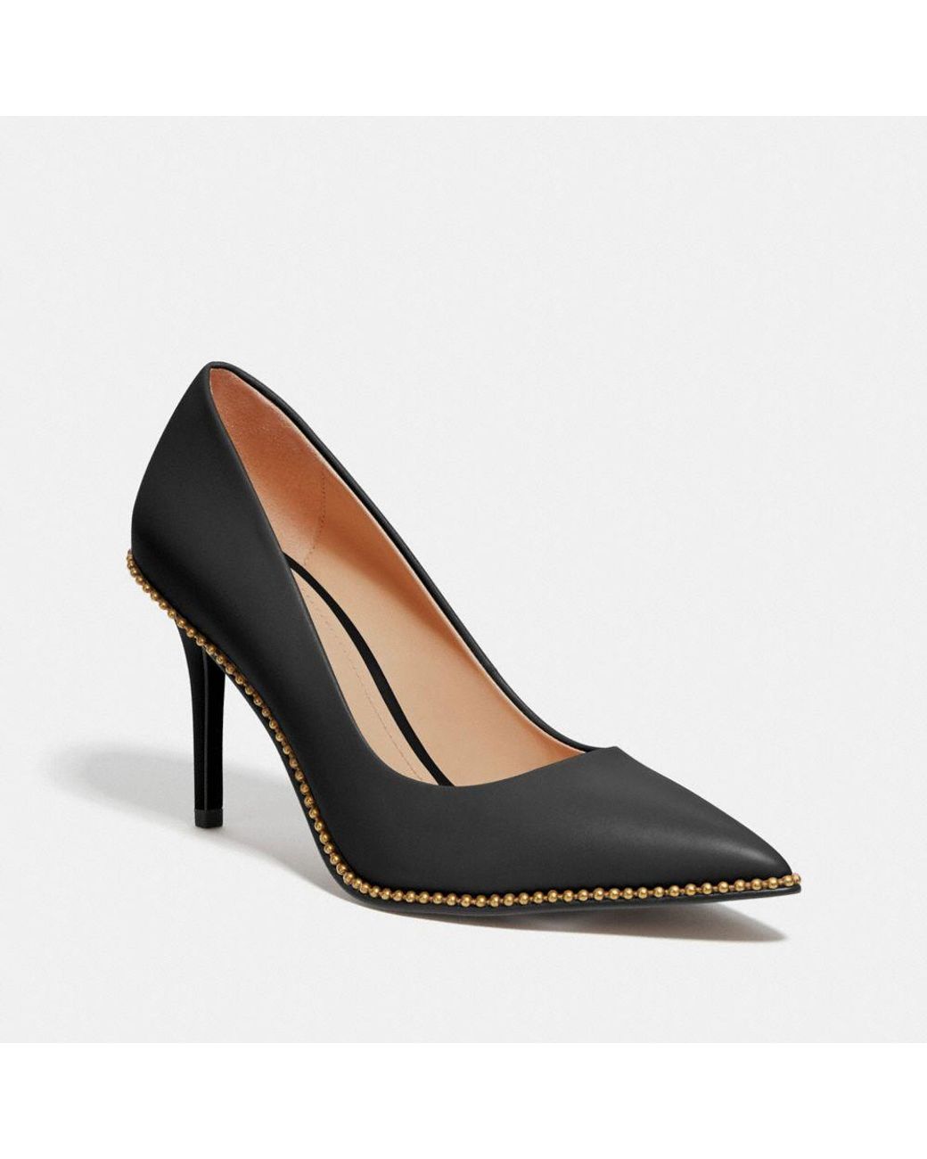 COACH Leather Waverly Pump in Black Lyst