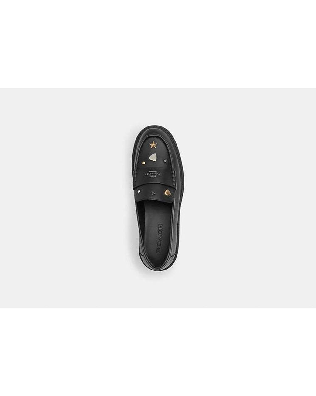 COACH Black Lucy Loafer With Embellishment