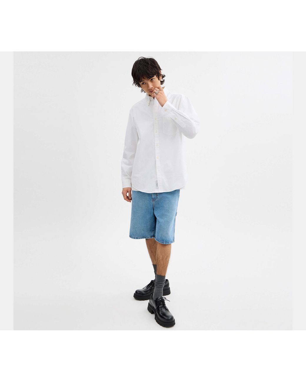 Camicia A Maniche Lunghe Con Bottoni di COACH in White da Uomo