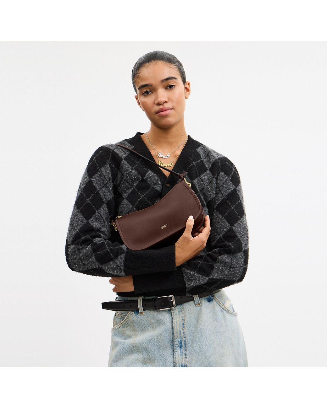 COACH Brown Natural Grain Leather Waverly Bag