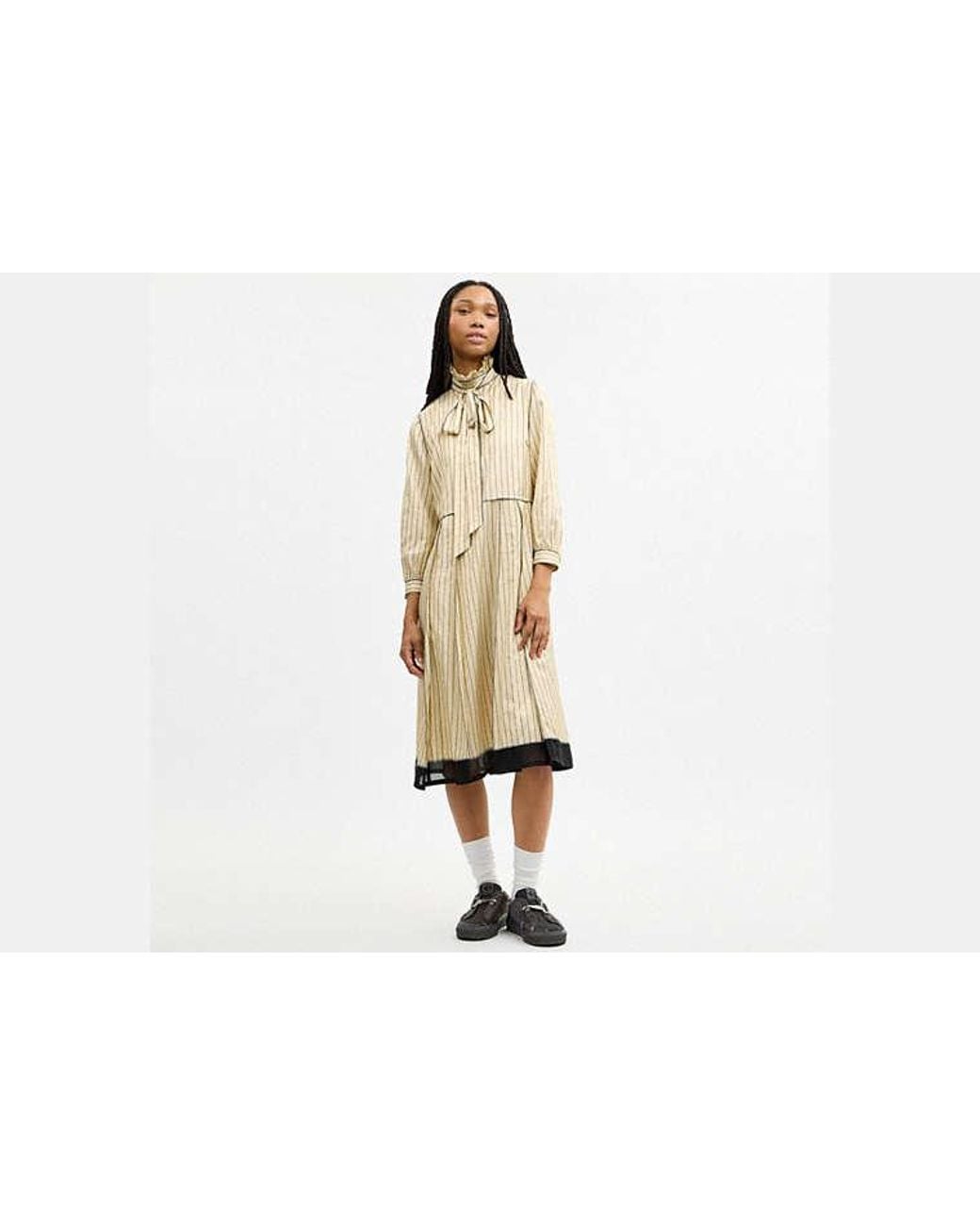 COACH Black Long Stripe Dress