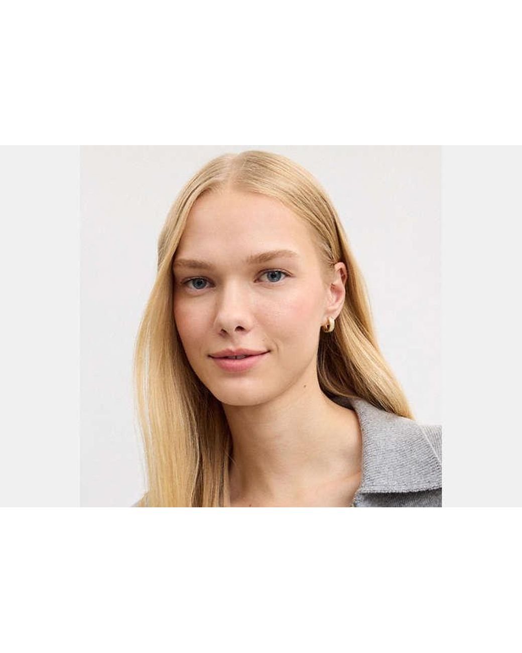 COACH Black Pavé C Huggie Earrings