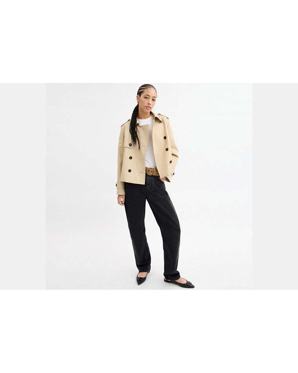 COACH Black Short Trench Coat