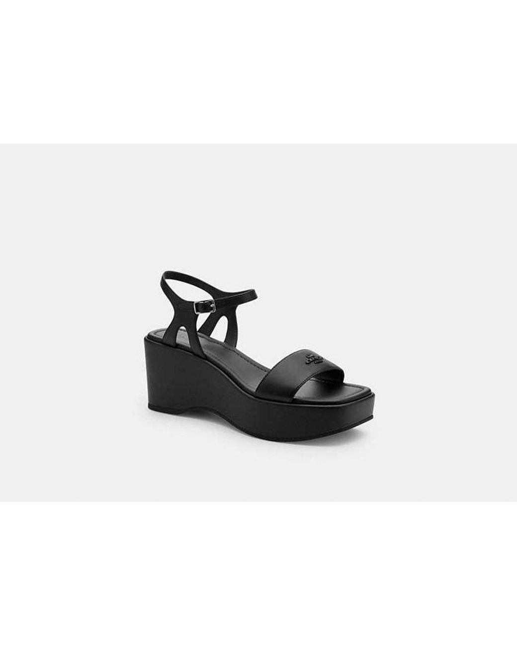 COACH Black Gale Wedge Sandal