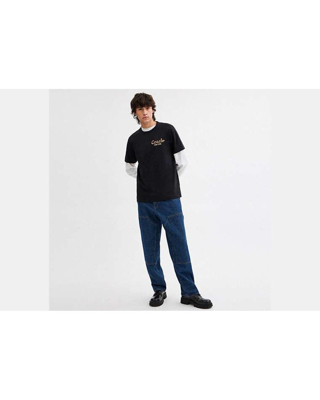 COACH Black New Year Snake Script T-Shirt for men