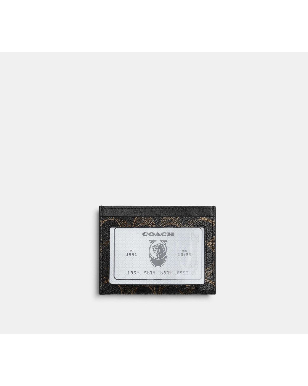 Porta Carte Di Credito E Documenti Sottile di COACH in Black da Uomo