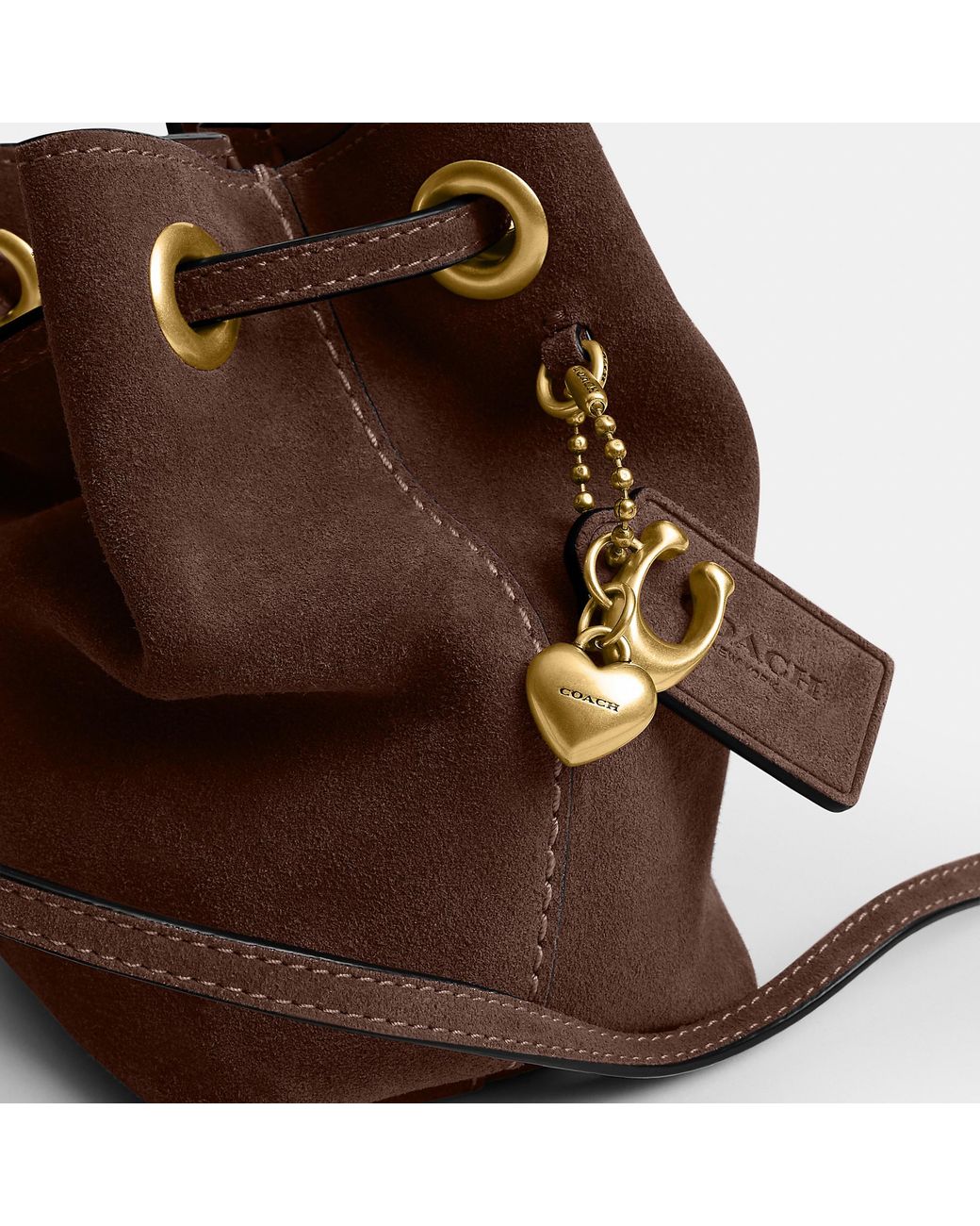 COACH Brown Jade Drawstring Bag