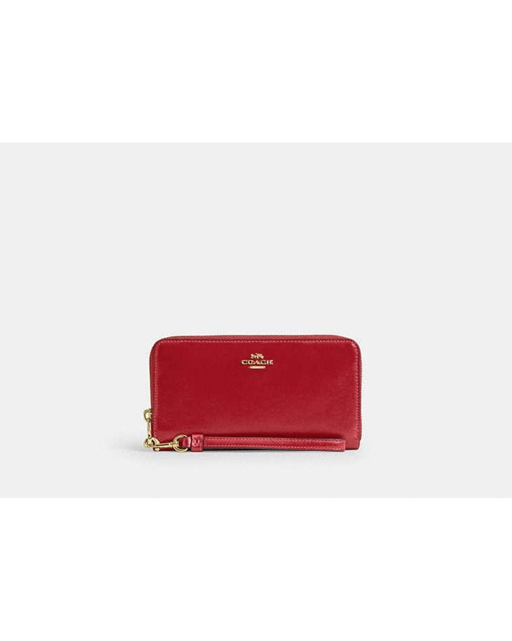 COACH Red Long Zip Around Wallet