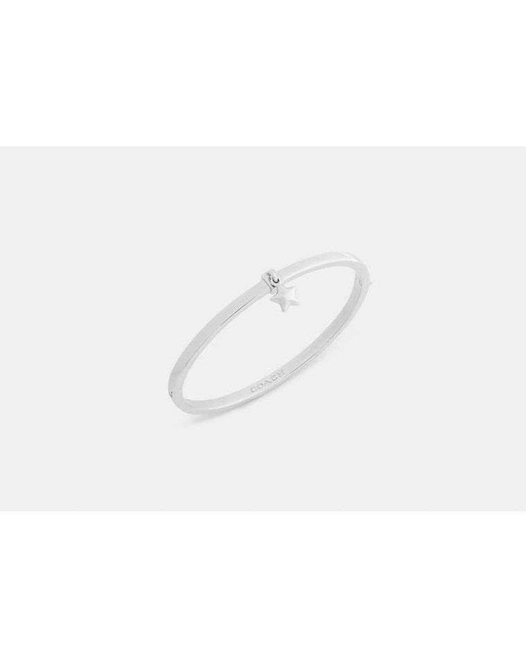 COACH Black Star Charm Thin Hinged Bangle